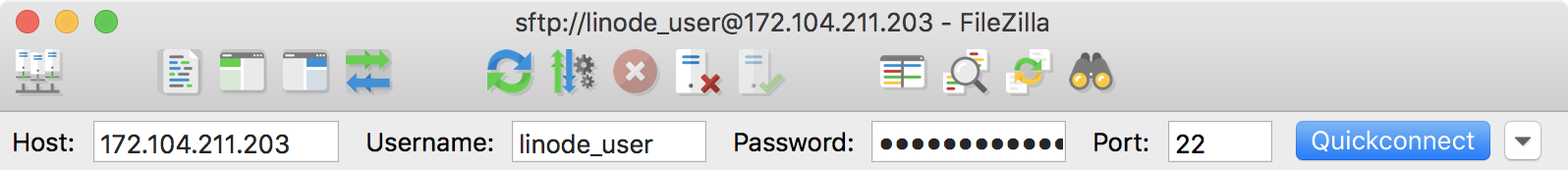 FileZilla Quickconnect